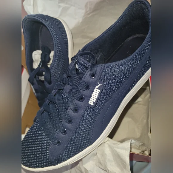 Puma Vikky Mesh FM Sneakers - Peacoat & Puma White, Sz: 11 - Picture 2 of 5
